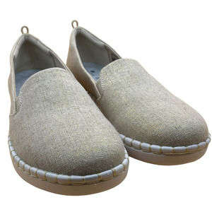 Clarks Cloudsteppers Step Go Slip On Loafers Soft Gold Fabric Round Toe 10 M